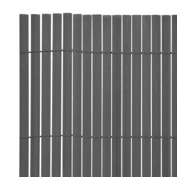 Gard de grădină cu două fețe, gri, 90 x 300 cm, PVC - Img 2