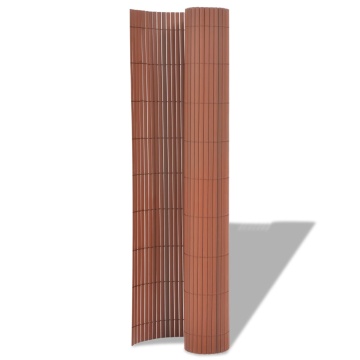 Gard de grădină cu două fețe, maro, 90 x 300 cm, PVC - Img 2