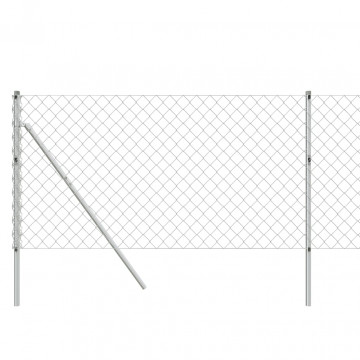 Gard de plasă de sârmă, argintiu, 1,1x10 m - Img 4