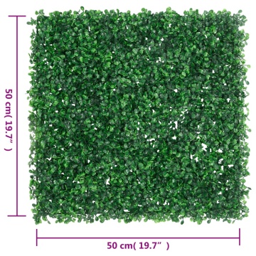 Gard din frunze de arbust artificiale, 24 buc., verde, 50x50 cm - Img 7