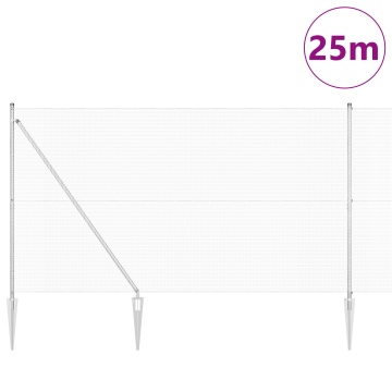 Gard din sârmă sudată cu 13 țevi cu vârf 1.5x25 m Oțel galvanizat - Img 3