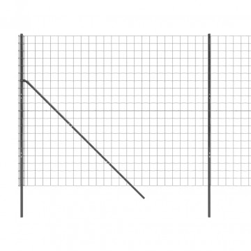 Gard plasă de sârmă, antracit, 1,6x10 m, oțel galvanizat - Img 4