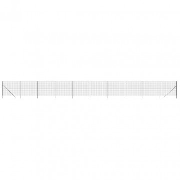 Gard plasă de sârmă, antracit, 2,2x25 m, oțel galvanizat - Img 2