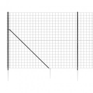 Gard plasă de sârmă cu țăruși de fixare, antracit, 1,6x25 m - Img 4