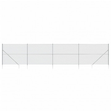 Gard plasă de sârmă cu țăruși de fixare, argintiu, 1,6x10 m - Img 2
