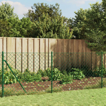 Gard plasă de sârmă cu țăruși de fixare, verde, 0,8x25 m - Img 1