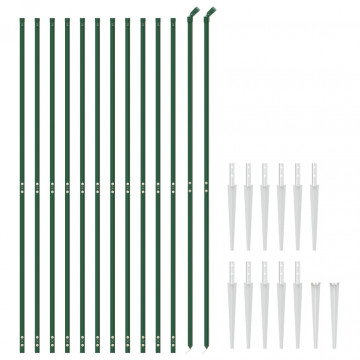 Gard plasă de sârmă cu țăruși de fixare, verde, 1,6x25 m - Img 3