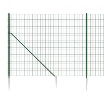 Gard plasă de sârmă cu țăruși de fixare, verde, 2x10 m - Img 4