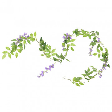 Ghirlande de flori artificiale, 6 buc., violet, 200 cm - Img 2