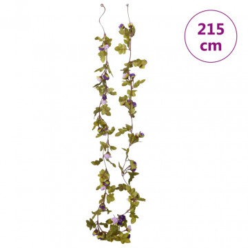 Ghirlande de flori artificiale, 6 buc., violet deschis, 215 cm - Img 5