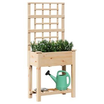 Ghiveci de grădină cu trellis și raft 71x37x152 cm din lemn de pin - Img 3