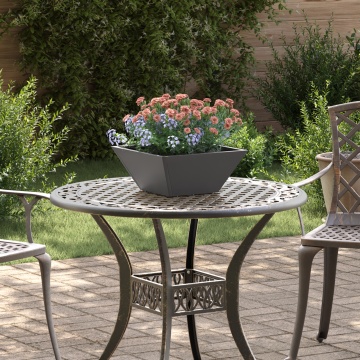 Ghiveci Metalic Negru Metal 35 x 35 x 15 cm Rezistent Pătrat - Img 1
