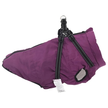 Haină câini cu ham impermeabilă reflectorizantă, violet, L48 - Img 4