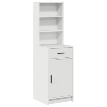 Highboard alb 40x41x135 cm din lemn - Img 2