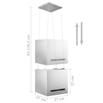 Hotă suspendată insulă LCD senzor tactil 37 cm oțel inoxidabil - Img 7