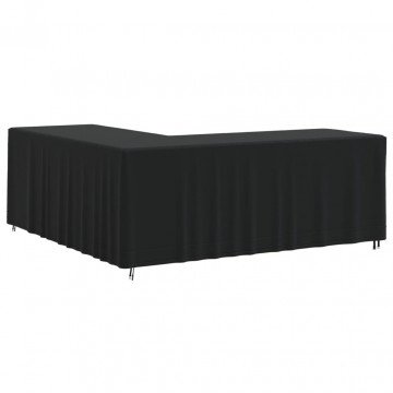 Husă de canapea în formă de L, negru, 254x254x86 cm Oxford 420D - Img 3