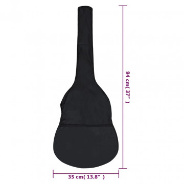 Husă de chitară clasică 1/2, negru, 94x35 cm, material textil - Img 5