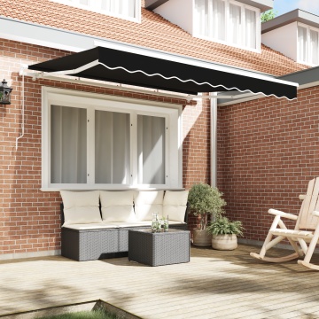 Husa de înlocuire pentru marchiză pentru cadru de 3.5x2.5 m Negru - Img 3