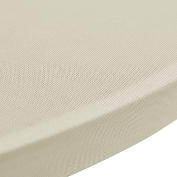 Husă de masă cu picior Ø80 cm, 2 buc., crem, elastic - Img 4