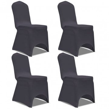 Husă de scaun elastică, 4 buc., antracit - Img 1