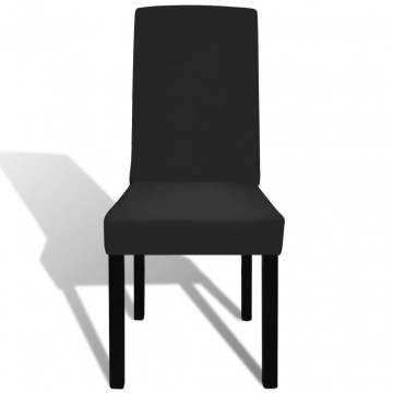 Huse de scaun elastice drepte, 4 buc., negru - Img 4