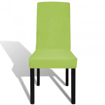 Huse de scaun elastice drepte, 6 buc., verde - Img 3