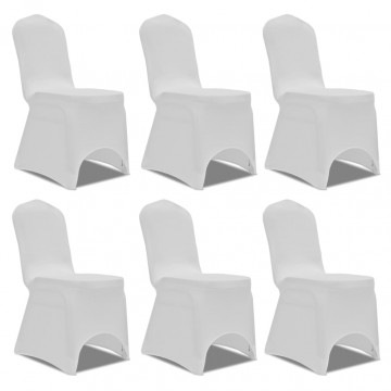 Huse elastice pentru scaun, 12 buc., alb - Img 2
