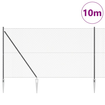 Împrejmuire cu plasă de lanț cu 7 posturi de sprijin 1.5x10 m Oțel galvanizat - Img 3