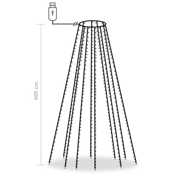 Instalație brad de Crăciun cu 400 LED-uri multicolor 400 cm - Img 7