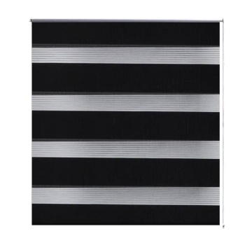 Jaluzea opacă tip zebră, 40 x 100 cm, negru - Img 2