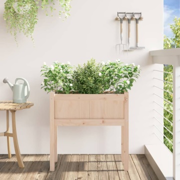 Jardinier de grădină cu picioare, 70x31x70cm, lemn masiv de pin - Img 3