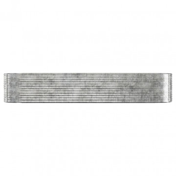 Jardinieră, argintiu, 396x100x68 cm, oțel vopsit electrostatic - Img 3