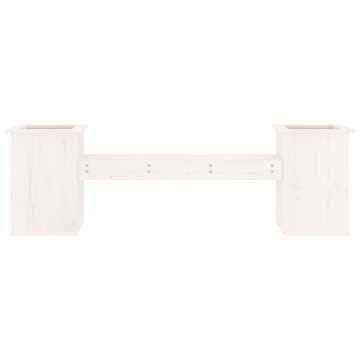 Jardinieră bancă, alb, 184,5x39,5x56,5 cm, lemn masiv de pin - Img 4
