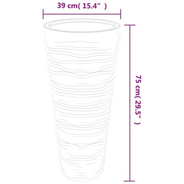 Jardinieră cu interior detașabil, antracit 18 / 45 L PP canelat - Img 5