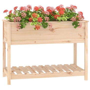 Jardinieră cu raft, 111,5x54x81 cm, lemn masiv de pin - Img 4
