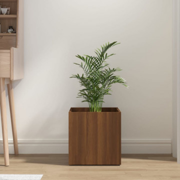 Jardinieră cutie, stejar maro, 40x40x40 cm, lemn compozit - Img 3
