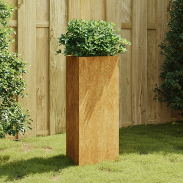 Jardinieră de grădină, 40x34,5x75 cm, oțel corten - Img 1