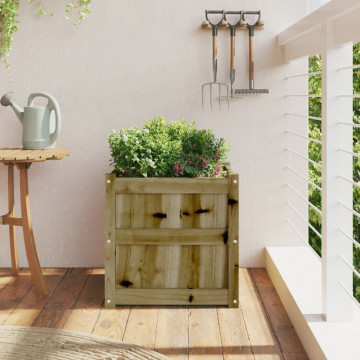 Jardinieră de grădină, 50x50x50 cm, lemn de pin impregnat - Img 3