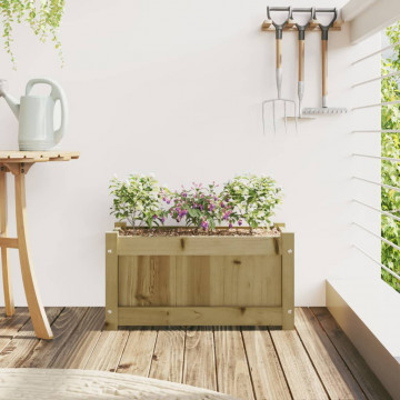 Jardinieră de grădină, 60x31x31 cm, lemn de pin impregnat - Img 3