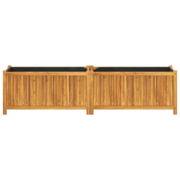 Jardinieră de grădină cu căptușeală 199x38,5x50 cm, lemn acacia - Img 4