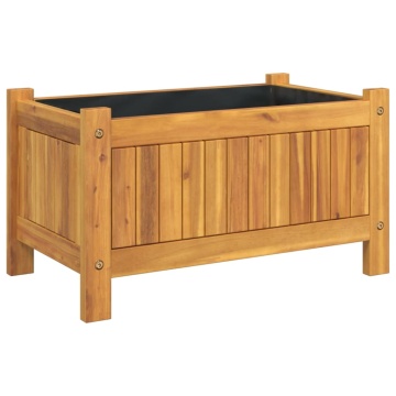 Jardinieră de grădină cu căptușeală, 54x31x30 cm, lemn acacia - Img 2