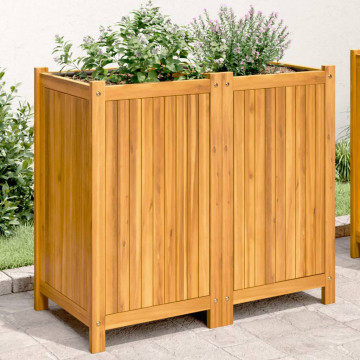 Jardinieră de grădină cu căptușeală, 84x42x75 cm, lemn acacia - Img 1