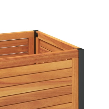Jardinieră de grădină cu raft 45x45x80cm lemn masiv acacia/oțel - Img 7