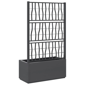 Jardinieră de grădină cu spalier, gri închis, 80x36x140 cm, PP - Img 8