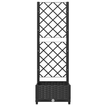 Jardinieră de grădină cu spalier negru, 40x40x121,5 cm, PP - Img 4