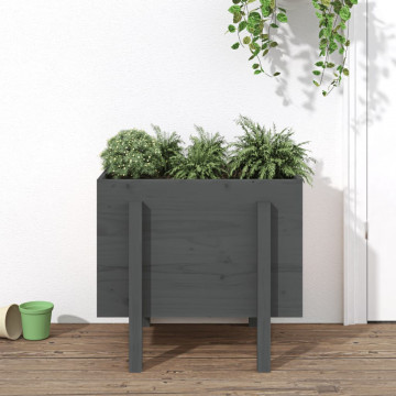 Jardinieră de grădină, gri, 62x50x57 cm, lemn masiv pin - Img 1