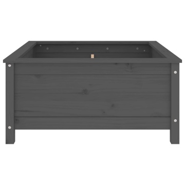 Jardinieră de grădină, gri, 82,5x82,5x39 cm, lemn masiv pin - Img 4