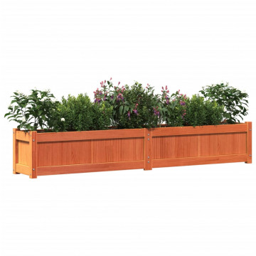 Jardinieră de grădină, maro ceruit, 180x31x31 cm lemn masiv pin - Img 4