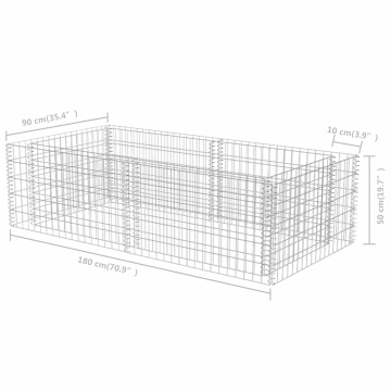 Jardinieră gabion, 180 x 90 x 50 cm, oțel galvanizat - Img 8