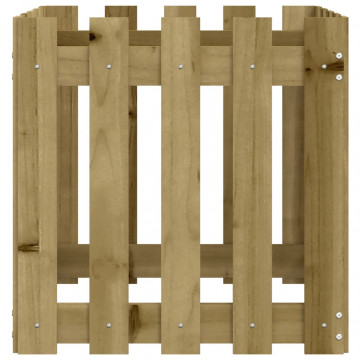 Jardinieră grădină design gard 50x50x50cm lemn de pin impregnat - Img 5